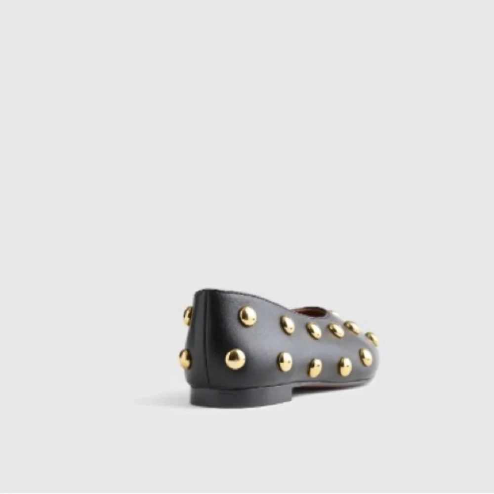 Madewell The Mylie Ballet Flat in Stud Embellished Leather NIB - Picture 2 of 10